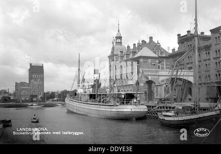 Le port de Landskrona, Suède 1925 Artiste : Inconnu Banque D'Images