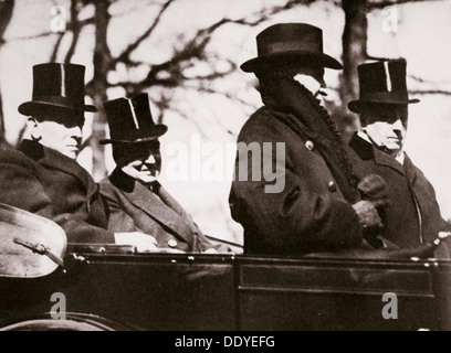 Présidents Wilson et Harding voyageant au Capitole, Washington DC, USA, 1921. Artiste : Inconnu Banque D'Images