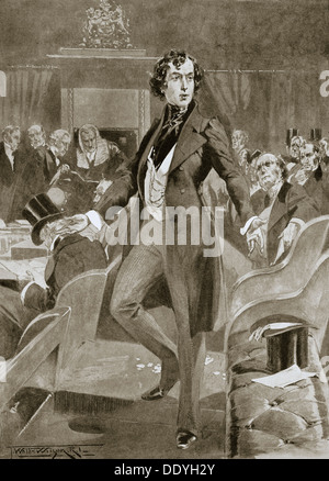 Disraeli's premier discours à la Chambre des communes, Londres, 7 décembre 1837 (1901). Artiste : Inconnu Banque D'Images