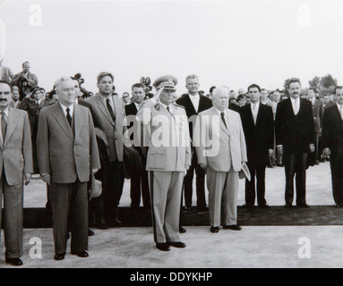 L'arrivée de la délégation soviétique à Belgrade, Yougoslavie, 26 mai 1955. Artiste : Anon Banque D'Images