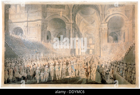 Service d'action de grâces en la Cathédrale St Paul, la ville de Londres, 1789. Artiste : Anon Banque D'Images