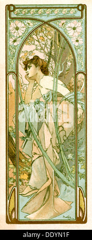 'Reverie de soir', 1899. Artiste : Alphonse Mucha Banque D'Images