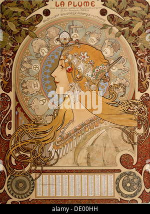 Calendrier du Zodiaque, 1897. Artiste : Alphonse Mucha Banque D'Images