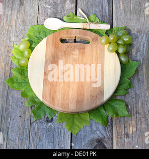 Vintage vide sur des planches à découper l'arrière-plan alimentaire concept Banque D'Images