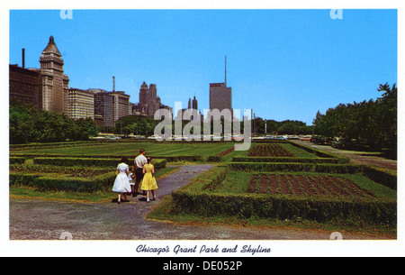 Le Grant Park et sur les toits de la ville, Chicago, Illinois, USA, 1959. Artiste : Inconnu Banque D'Images