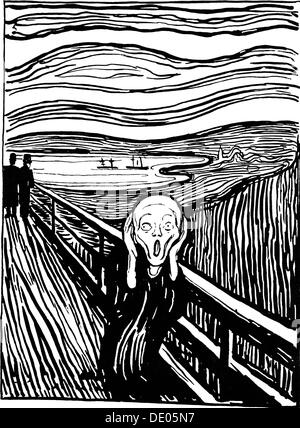 "Le Cri", 1895. Artiste : Edvard Munch Banque D'Images