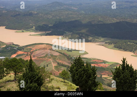 Paysage à Mont Langbiang, lieu d'excursions, de hautes terres centrales près de Dalat, Vietnam, Asie Banque D'Images