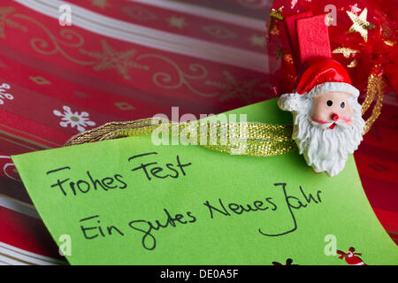 Carte de vœux de Noël, Frohes Fest, ein gutes neues Jahr, Allemand pour Joyeux Noël, Bonne Année Banque D'Images