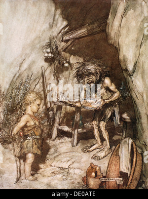 'Mime et l'enfant", 1924. Artiste : Arthur Rackham Banque D'Images