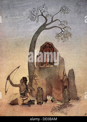 Ekalavya, 1913. Artiste : Nandalal Bose Banque D'Images