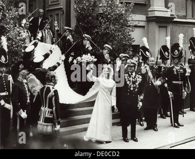 Le mariage de Silvia Sommerlath et le Roi Carl XVI Gustaf de Suède, Stockholm, 19 juin 1976. Artiste : Inconnu Banque D'Images