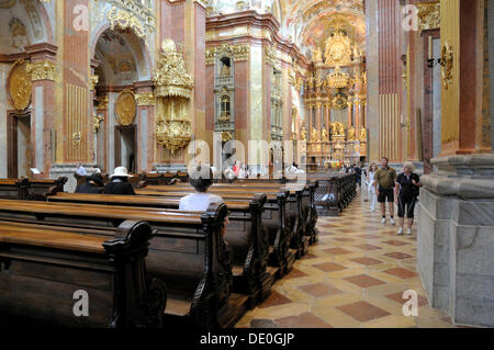 Église de l'Abbaye de Melk ou Stift Melk, UNESCO World Heritage Site, Basse Autriche, Autriche, Europe Banque D'Images