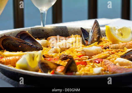 La paella de poisson à San Telmo sur Majorque, Iles Baléares, Espagne, Europe Banque D'Images