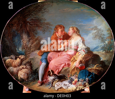 Scène pastorale', 1740. Artiste : François Boucher Banque D'Images