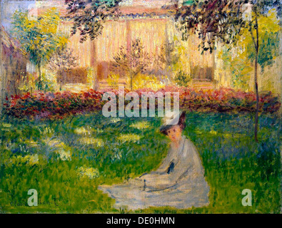 'La femme dans un jardin", 1876. Artiste : Claude Monet Banque D'Images