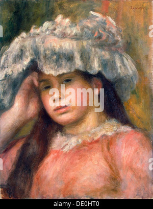 "Jeune fille au chapeau', 1892-1894. Artiste : Pierre-Auguste Renoir Banque D'Images