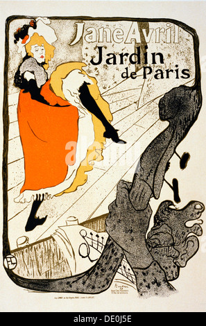 'Jane Avril au Jardin de Paris, 1893. Artiste : Henri de Toulouse-Lautrec Banque D'Images