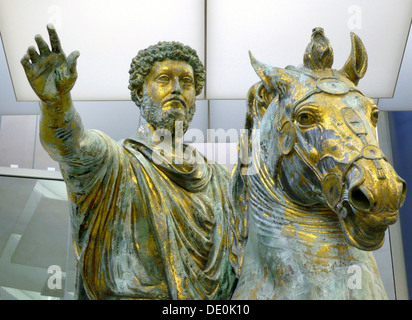 Statue équestre de Marc-aurèle, 161-180. Artiste : l'Art de l'ancienne Rome, la sculpture classique Banque D'Images