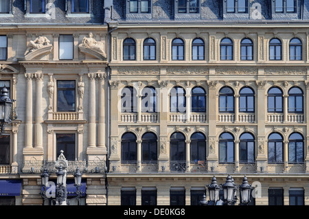 Rénové façade d'une vieille maison, Frankfurt am Main, Hesse Banque D'Images