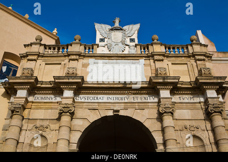 Marsala Porta Garibaldi dans la province de Trapani, en Sicile. Banque D'Images