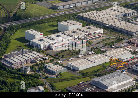 Vue aérienne, Woolworth, zone industrielle, Boenen business park, Westerboenen, Ruhr, Rhénanie du Nord-Westphalie Banque D'Images