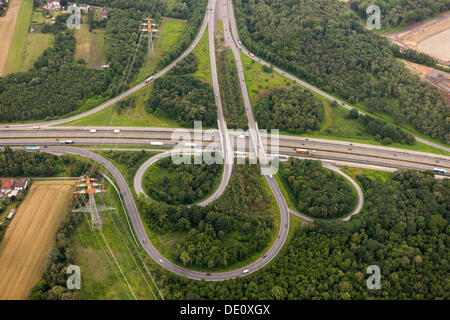 Vue aérienne, Dortmund-Nordost la plus proche intersection, autoroute A2, autoroute A45, A40, B1, Ruhrschnellweg autoroute, Dortmund Banque D'Images