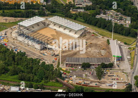 Vue aérienne, Georg Melches Stadium en construction, Essen, Ruhr, Rhénanie du Nord-Westphalie Banque D'Images