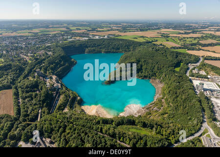 Vue aérienne, Prangenhaus carrière de pierres, lac Blauer See, Wuelfrath, région de Rhénanie du Nord - Westphalie, Banque D'Images