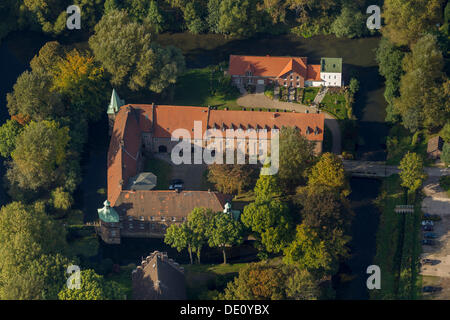 Vue aérienne, château fort Bladenhorst, Castrop-Rauxel, Ruhr, Rhénanie du Nord-Westphalie Banque D'Images