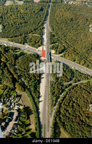 Vue aérienne, la construction de l'emplacement de la sortie d'Oberhausen Nord A3, A2 A516, Oberhausen, Ruhr Banque D'Images