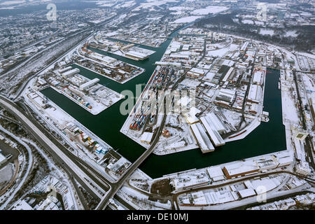 Vue aérienne, Terminal Conteneurs Dortmund Banque D'Images