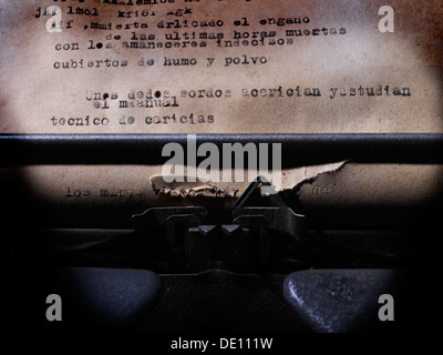 Vieille machine à écrire en détail Banque D'Images