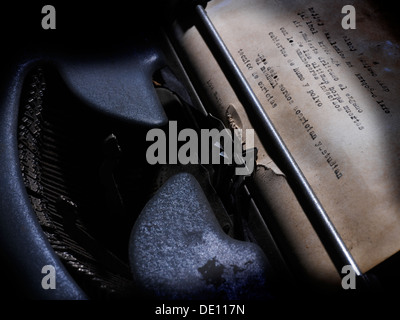 Vieille machine à écrire en détail Banque D'Images