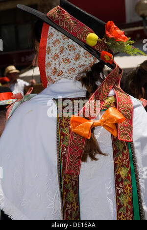 Vue arrière de la robe traditionnelle d''Ibiza, Ibiza, Espagne, Europe Banque D'Images