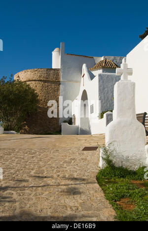 Puig de Missa Église de Santa Eulalia, Ibiza, Espagne, Europe Banque D'Images