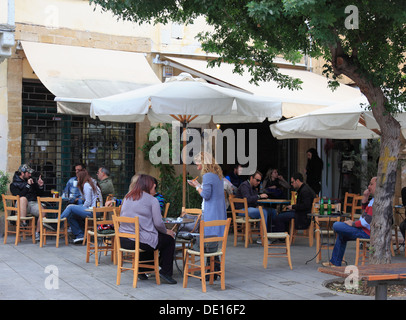 Chypre, Nicosia, Nicosie, café dans la vieille ville Banque D'Images