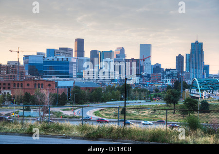 Denver au lever du soleil à l'été Banque D'Images