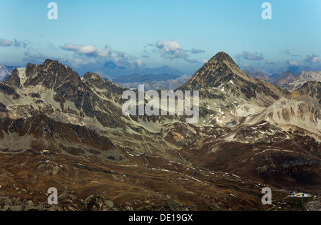 Surlej, Suisse, vue du Corvatsch massif de la Bernina en Haute-Engadine Banque D'Images