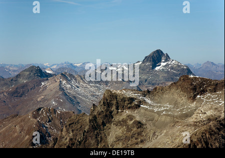 Surlej, Suisse, vue du Corvatsch massif de la Bernina en Haute-Engadine Banque D'Images