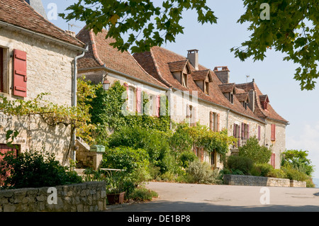 Ville de Loubressac, Lot, Midi-Pyrénées, France Banque D'Images