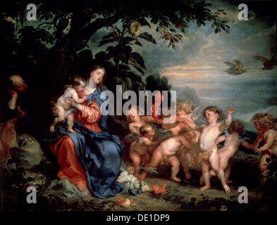 "Repos pendant la fuite en Égypte (Vierge avec perdrix)', c1629-1630. Artiste : Anthony Van Dyck Banque D'Images