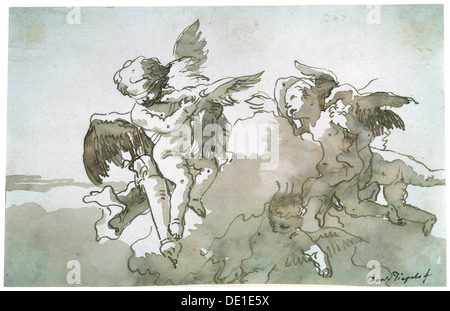 'Avec Cupids tourterelles et une torche', 17e centruy. Artiste : Giovanni Battista Tiepolo Banque D'Images