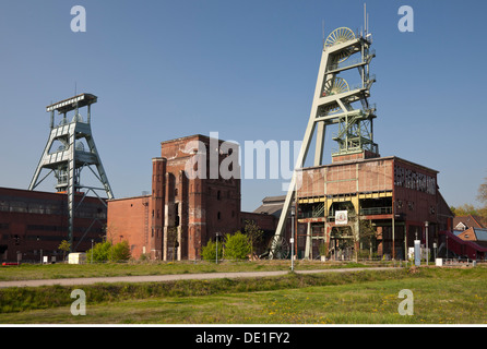 Géographie / billet, l'Allemagne, en Rhénanie du Nord-Westphalie, Ruhr, Herten, mine Ewald, arrêtez de mine de charbon dur, chevalement, Malakow Additional-Rights Clearance-Info, tour--Not-Available Banque D'Images