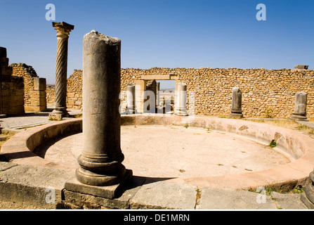 Géographie / voyages, Maroc, Volubilis, ruines de l'ancienne ville romaine de Volubilis, site, forum, construction : 193-211 annonce sous l'empereur Septime Sévère, Additional-Rights Clearance-Info-Not-Available- Banque D'Images