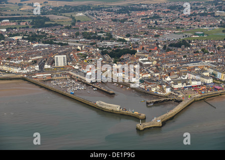 Photo aérienne du port de Bridlington Banque D'Images