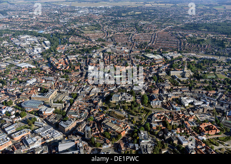 Photo aérienne du centre-ville de Norwich Banque D'Images