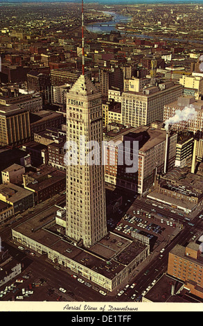 Vue aérienne du centre-ville de Minneapolis, Minnesota, USA, 1970. Artiste : Inconnu Banque D'Images