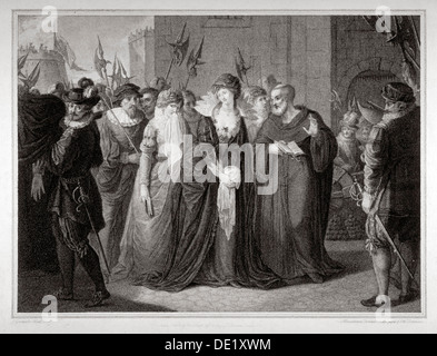 Lady Jane Grey mené à son exécution à la Tour de Londres, 1554 (1797). Artiste : Mountague Tomkins Banque D'Images