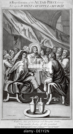 Représentation d'un retable dans l'église de St Mary, Whitechapel, London, c1810. Artiste : Anon Banque D'Images