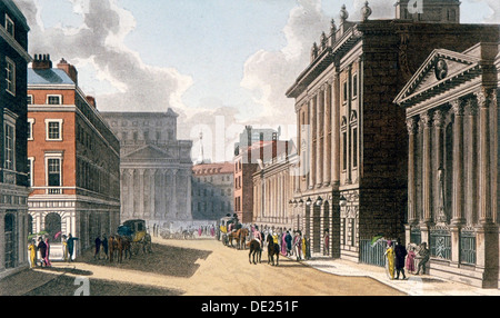 Vue du sud de la Banque d'Angleterre, ville de Londres, 1809. Artiste : Anon Banque D'Images